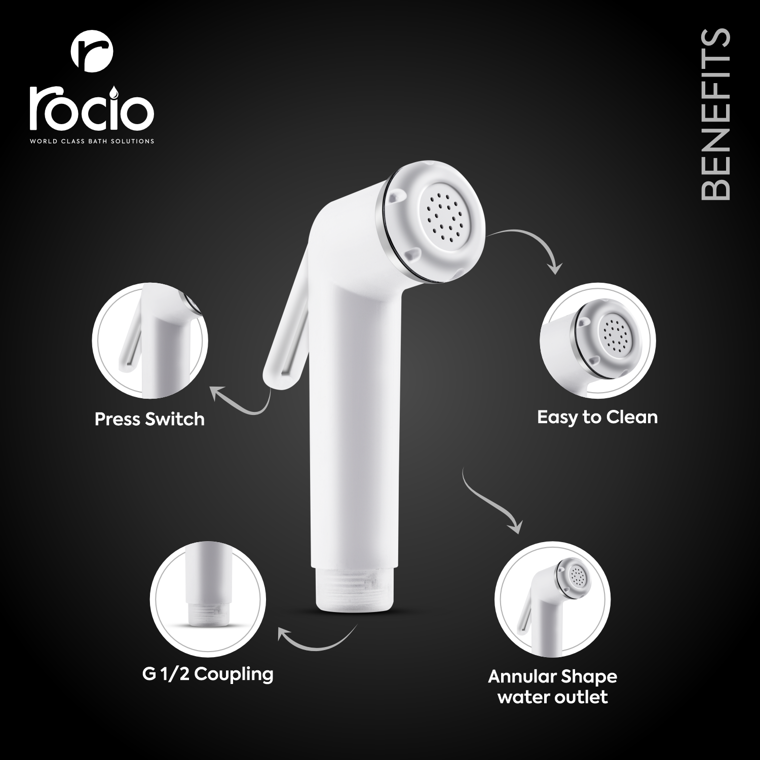 Rocio Hand Jet Spray Gun for Toilet