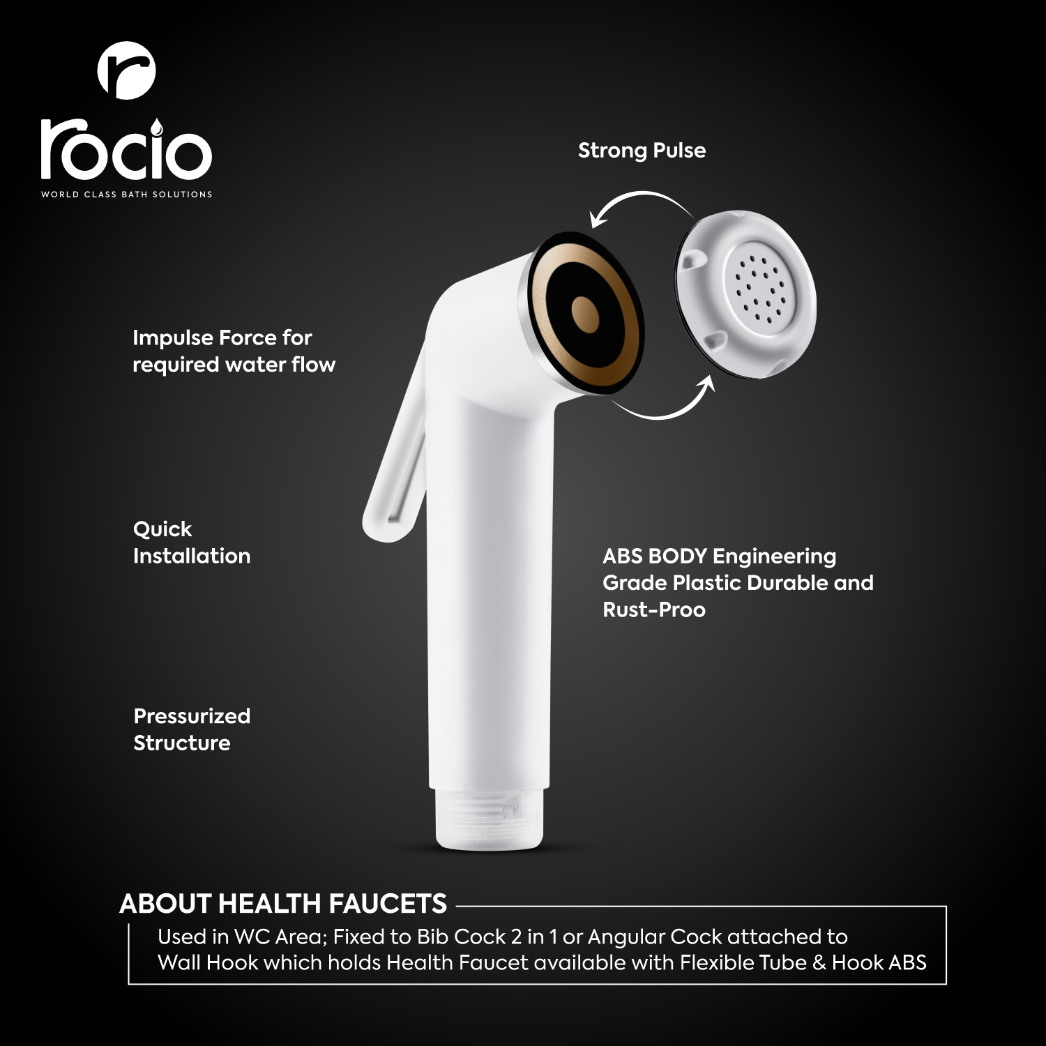 White Body Handshower for Toilet
