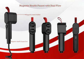 Magnetic Health Faucet Bidet with Dual Flow and 1.5 MTR. Black Hose Pipe Complete set