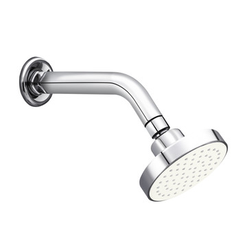 Round Shower Head for Bathroom with 9 Inch Shower Arm, Wall Flange, Wall Mount Shower Head