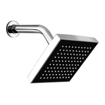 Cubix 6 x 6 Shower Head for Bathroom with 9 Inch Shower Arm, Wall Flange Shower Head