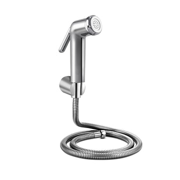 Rocio Health Faucet Set for Bathroom, Hand Jet Spray Gun for Toilet, Chrome Finish Hand shower for Toilet with 304 SS CP Flexible Hose Pipe(1.00 Mtr) Strechable to 1.2 Mtr and Wall Holder (health faucet )