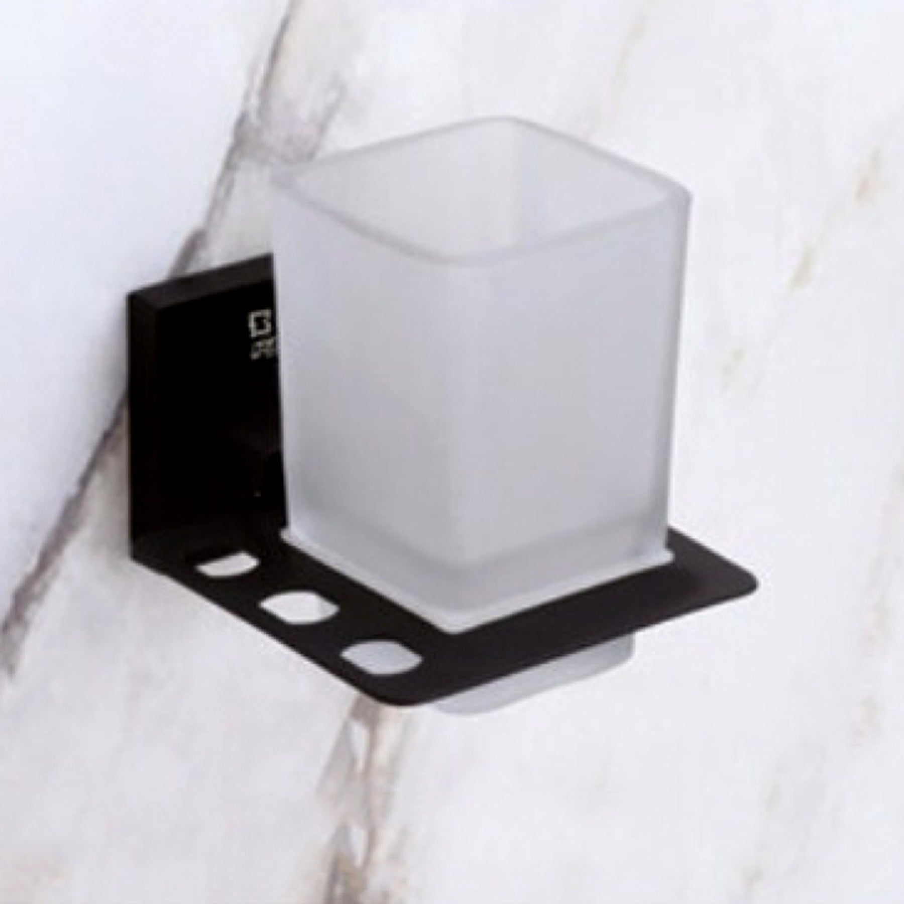 ROCIO BLACK MATT GLASS TUMBLER HOLDER FOR BATHROOM ACCESSORIES