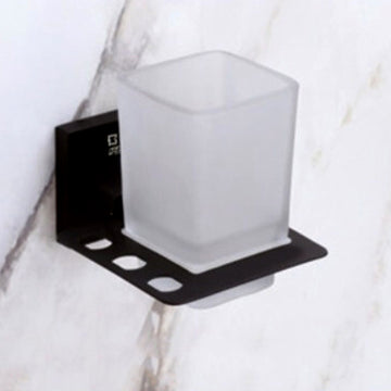 Rocio Black Matt Glass tumbler Holder ,Toothbrush Holder For Bathroom