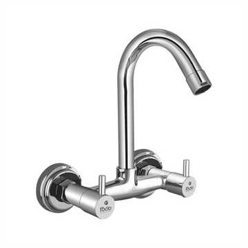 Rocio Uno Full Brass Chrome Plated Sink Mixer with Swivel Spout for Kitchen/Bathroom