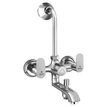 Rocio CITY Wall Mixer 3 in 1 with L Bend Chrome Finish Brass