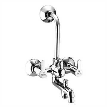 Rocio FIGO Full Brass Chrome Plated Wall Mixer 3 in 1 with L Bend