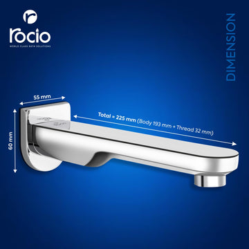 Rocio Brass Bath Tub Taps with Wall Flange Brass Taps for Bathroom Wall Bathtub Faucet Spout Faucet  (Wall Mount Installation Type)