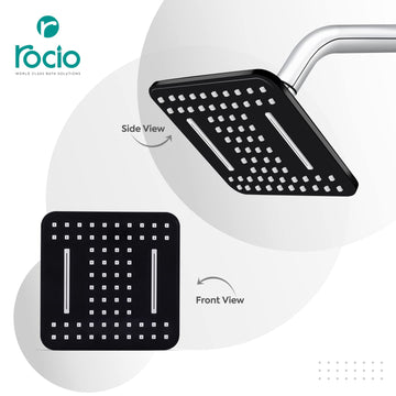 Rocio Overhead Shower with Arm for Bathroom, Color Black, Size 4