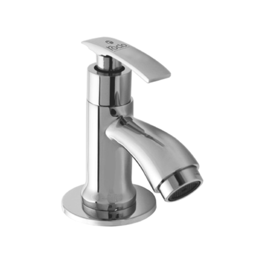 Rocio Soft Chrome Plated Brass Pillar Cock/Tap for Bathroom, Wash Basin