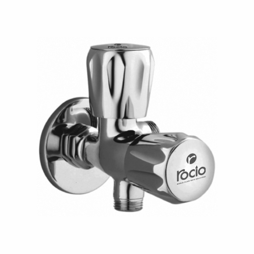 Rocio CONTI PREMIUM Brass Chrome Finish Two Way Angle Cock Tap For Bathroom