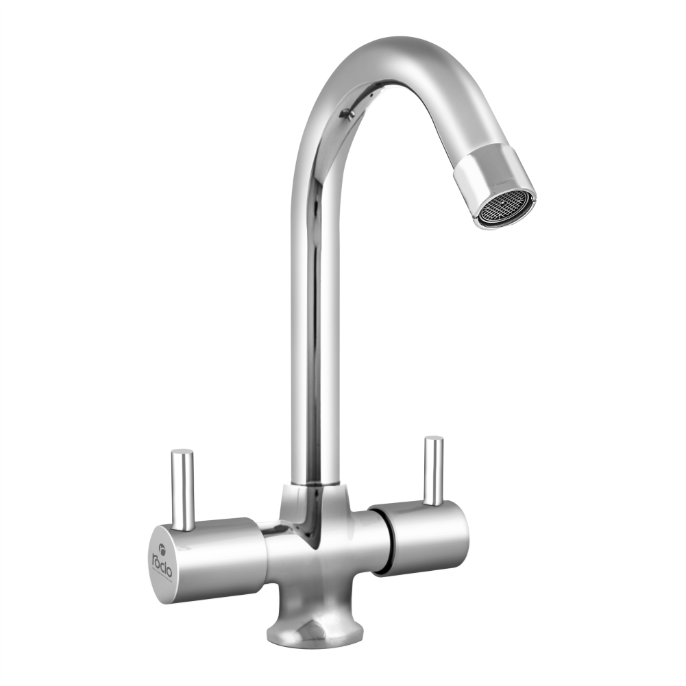 Rocio Uno Full Brass, Chrome Plated Hole Basin Mixer Kitchen and Bath Basin or Sink Hot and Cold Centre Hole Mixer