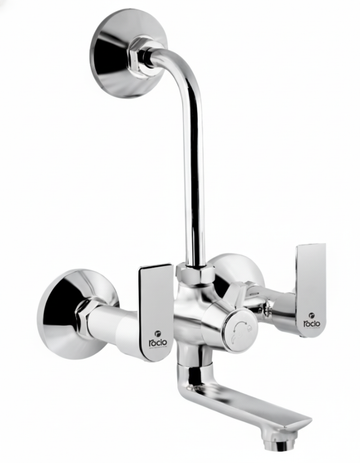 Rocio BENZ Wall Mixer Tele with L-Bend – Chrome Finish Brass Faucet