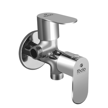 Rocio CITY Two Way Angle Cock for Bathroom -Chrome Finish Brass material