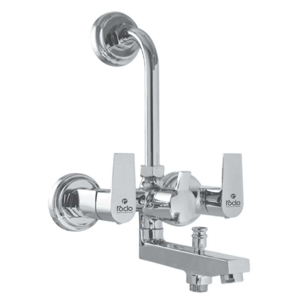 FUSION PRIME High Flow Wall Mixer 3 in 1 with L Bend Brass Chrome Plated For Bathroom