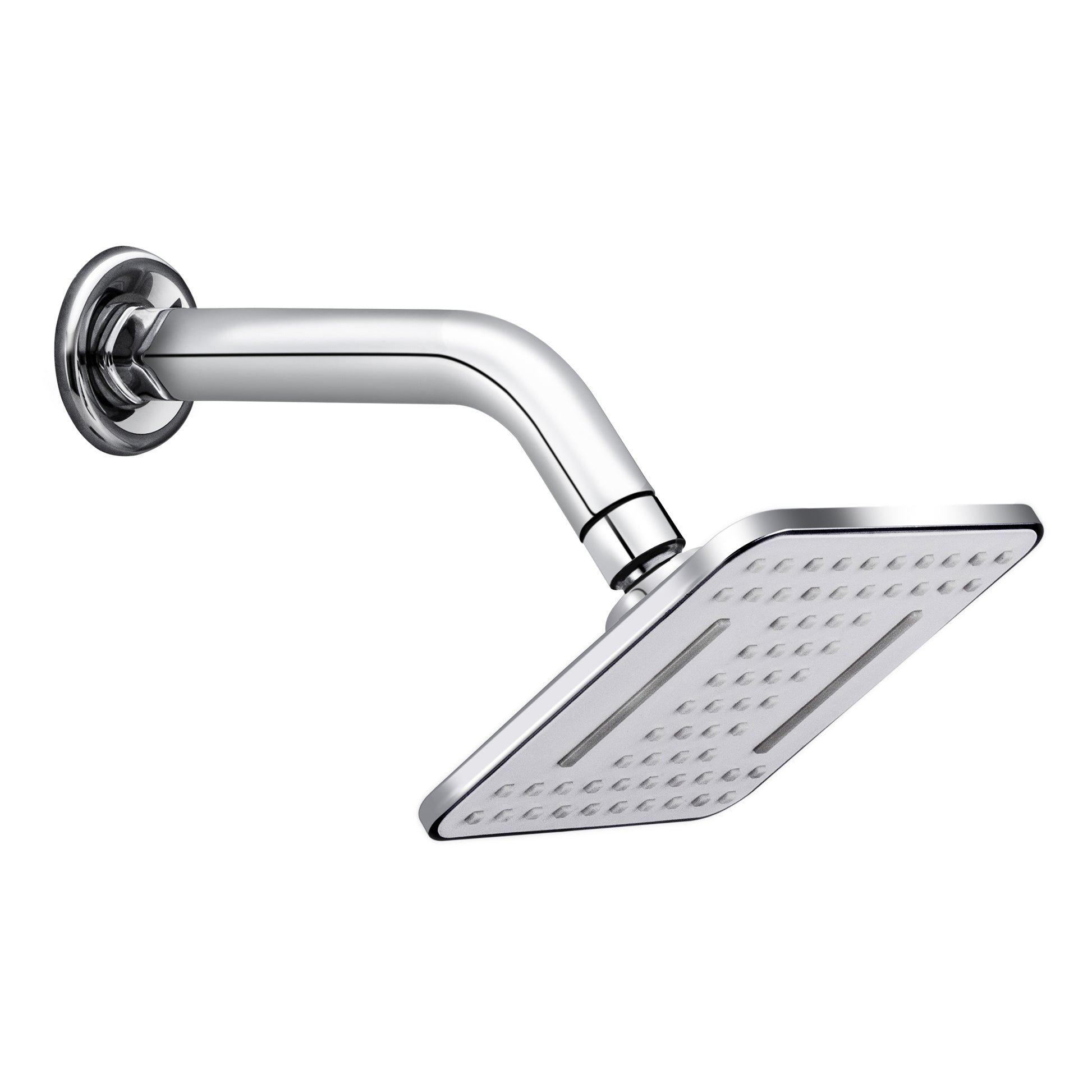 Overhead Shower with 9" ABS Arm for Bathroom, Color Chrome Grey, Size 6" x 6"
