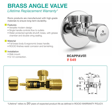ROCIO Brass Angle Valve – Premium Wall Mount Control