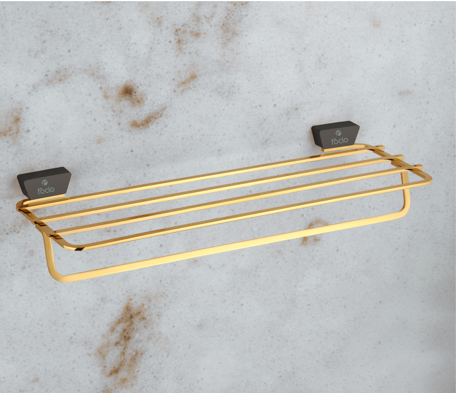 Rocio Brass 24" Towel Rack PVD GOLD Finish