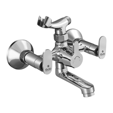 Rocio MAX R Brass Chrome Plated Wall Mixer Telephonic with Crutch For Bathrooms Or Kitchens