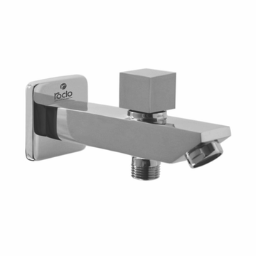 Rocio SQUARIS HIGH FLOW Bath Tub Spout with Wall Flange, NEOPERL Made in Germany Tip Ton and NEOPERL Aerator  (Wall Mount Installation Type)