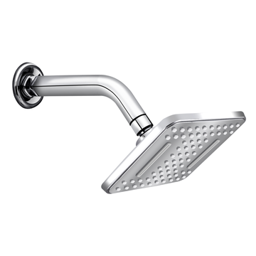 Rocio Square Shower Head for Bathroom with 9 Inch Shower Arm and Wall Flange, Wall Mount Premium Polished Chrome Finish Showerhead, 6 x 6 Inch