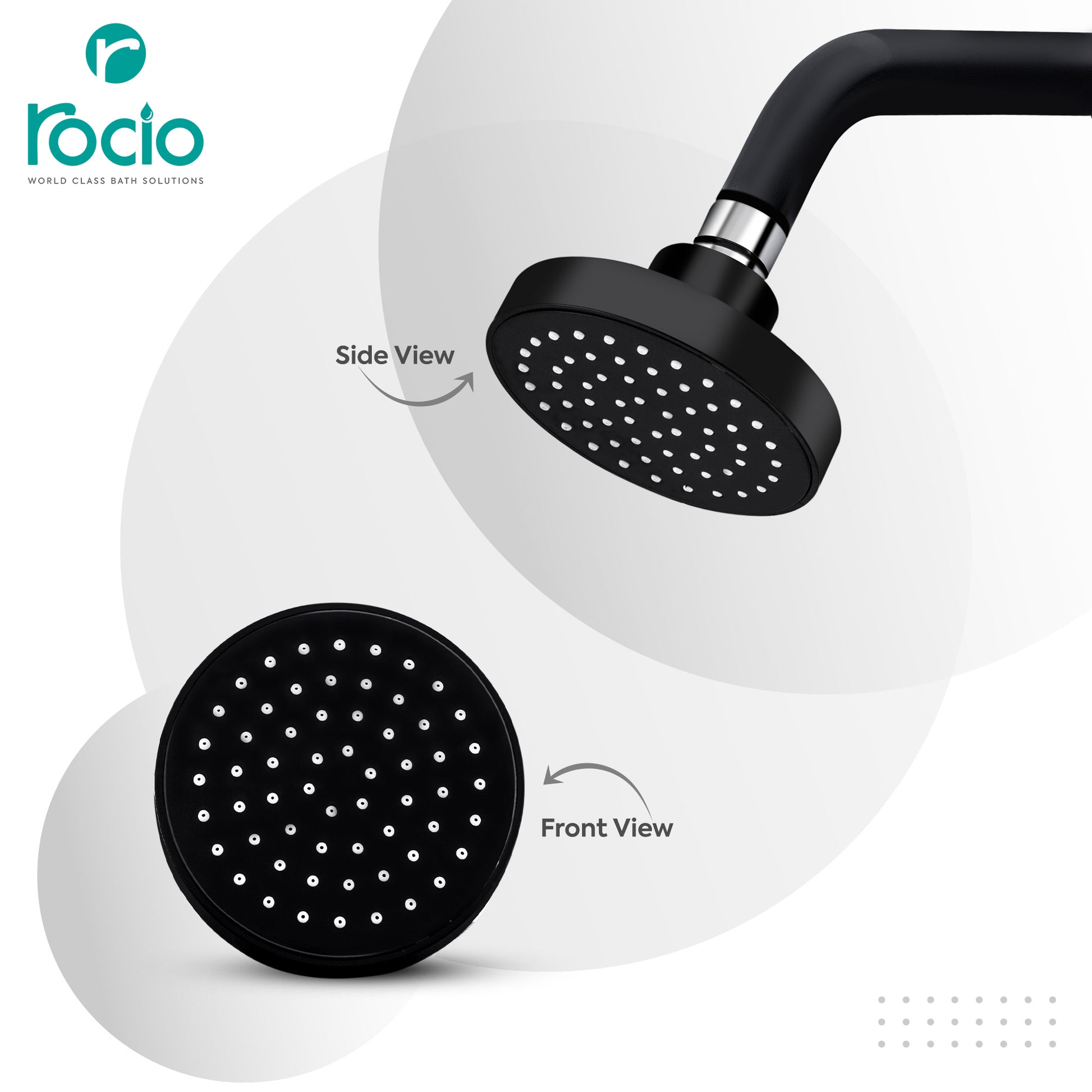 black shower head