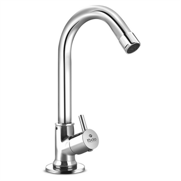 Rocio Uno Brass, Chrome Plated Sink Cock with Swivel Spout Kitchen/Bathroom Tap